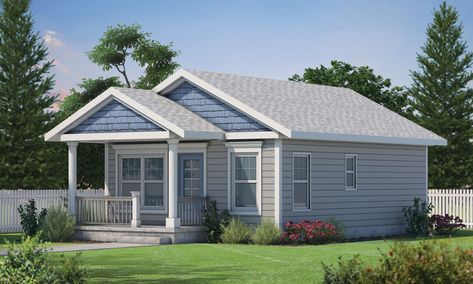 Cottage one-story design, 2 bed, 1 bath, 682 sq ft 800 Sq Ft Cottage, 800 Sq Ft House, Cottage Craftsman, Granny Pods, Backyard Cottage, Pencil Roll, Tiny House Plan, Cottage Style House Plans, Small House Plan