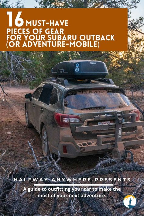 Everything you need to make your Subaru Outback (or equally adventure car) into the adventure-mobile of your dreams (and then a little more). Subaru Outback Hacks, Camping In A Subaru Outback, Subaru Outback Overlanding, Subaru Outback Offroad Mods, 2023 Subaru Outback Wilderness, Outback Camping Subaru, Outback Car Camping, 2024 Subaru Outback Wilderness, 2015 Subaru Outback Mods