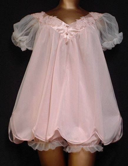 Babydoll pajamas with ruffle bloomers Baby Doll Pajamas, Pink Nightgown, Vintage Nightgown, Babydoll Lingerie, Vintage Lingerie, Pullover Shirt, Pajama Sets, Mode Vintage, Kawaii Fashion