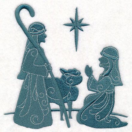 Elegant Nativity Shepherds design (M9701) from www.Emblibrary.com Nativity Shepherds, Nativity Manger, Freestanding Lace Embroidery, Nativity Ornaments, Holiday Flower, Machine Embroidery Applique, Religious Christmas, Christmas Icons, Scene Design