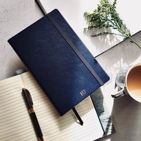 Blue Planner Aesthetic, Blue Leather Aesthetic, Blue Notebook Aesthetic, Blue Journal Aesthetic, Plain Sketchbook, Calligraphy Notebook, Luxury Notebook, Elephant House, Cream Plain