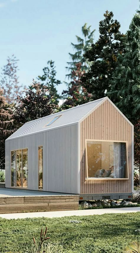 Scandinavian Exterior, Segi Lima, Tiny House Exterior, Tiny House Inspiration, Modern Tiny House, Casa Container, Shed Homes, Starter Home, Tiny House Cabin