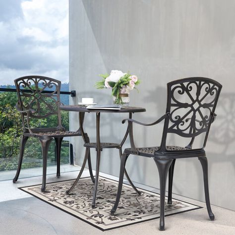 Round Outdoor Table, Patio Entertaining, Aluminium Outdoor Furniture, Bistro Table Set, Patio Table Set, 3 Piece Bistro Set, Bistro Furniture, Outdoor Bistro, Bistro Table Outdoor