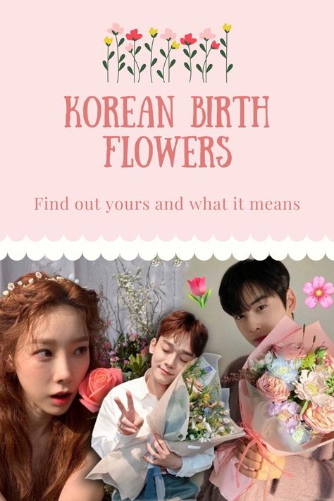 Find out what flower you are according to your birthdate and what it means! #Korea Korea Travel Guide, Korea Tattoo, Flower Calendar, May Birth Flowers, Korean Tattoos, The Language Of Flowers, Korean Words Learning, Birth Flower Tattoos, Flower Meanings