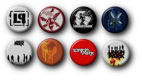 Linkin park scout badges or are those beer caps? Linkin Park Merch, Park Pics, Early 2000s Aesthetic, Pins Ideas, Scout Badges, Beer Caps, 2000s Aesthetic, Picture Logo