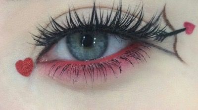 Red under eye liner with Cupid now for a valentine makeup look Red Under Eye, Paint Anime, Under Eye Makeup, Date Night Makeup, Cute Eye Makeup, Graphic Makeup, Valentines Makeup, Dope Makeup, Eye Painting