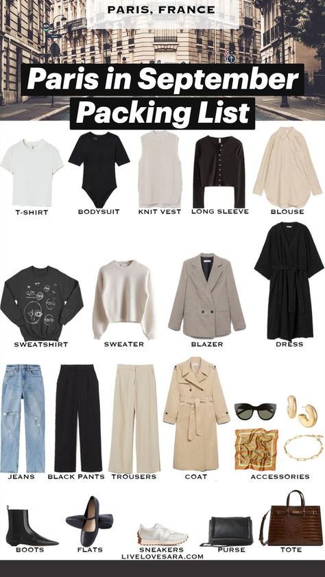 France Outfits September, Paris Packing List September, London Vacation Outfits Fall, What To Wear London September, Paris Outfit Ideas September, Paris Weekend Trip Outfits, Paris Outfit September, What To Wear In Europe In September, Nice France Outfits Fall