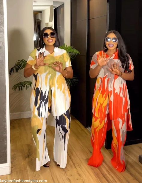 Latest Two Piece Material Styles for Ladies in 2024 - Kaybee Fashion Styles Two Peace Set Outfit, Top And Trousers Outfit Material, Material Styles For Ladies, Material Styles, Nigerian Wedding Dresses Traditional, Two Piece Outfits Pants, Boubou Styles For Women, Tailored Fashion, Modest Casual Outfits