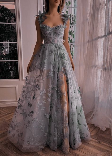 Cottege Core Prom Dresses, Prom Dress Ethereal, Aesthetic Formal Dresses, Spring Ball Dresses, Enchanted Garden Prom Dress, Dream Prom Dress, Ethereal Dress, Deb Dresses, Senior Prom Dresses