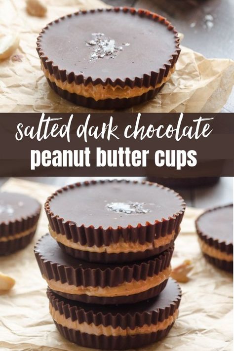 Dark Chocolate Desserts, Peanut Butter Cups Recipe, Dark Chocolate Recipes, Healthy Dark Chocolate, Dark Chocolate Peanut Butter, Homemade Peanut Butter Cups, Chocolate Homemade, Peanut Butter Snacks, Peanut Butter Granola