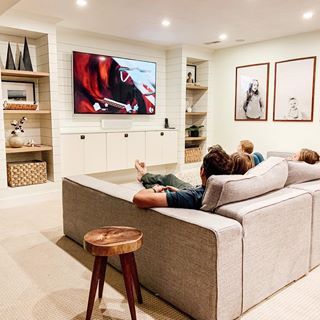 Basement Tv Rooms, Finished Basement Designs, Basement Playroom, Basement Inspiration, Cozy Basement, Basement Living Rooms, Diy Basement, Basement Family Room, Basement Plans