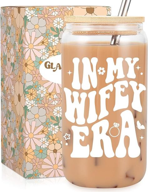 Amazon.com: Fairy's Gift Wifey Cup, Engagement Gifts for Her, Bride Gifts, 16oz Coffee Glass Cups with Lids Straws - In My Wifey Era - Mothers Day, Bridal Shower, Bachelorette Gifts for Bride, Bride to Be : Home & Kitchen Bachelorette Gifts For Bride, Bridal Gifts For Bride, Bachelorette Bride Gifts, Pregnant Mom Gifts, Bridal Shower Gifts For Bride, Gifts For Bride, Cups With Lids, Engagement Gifts For Her, Honeymoon Gifts