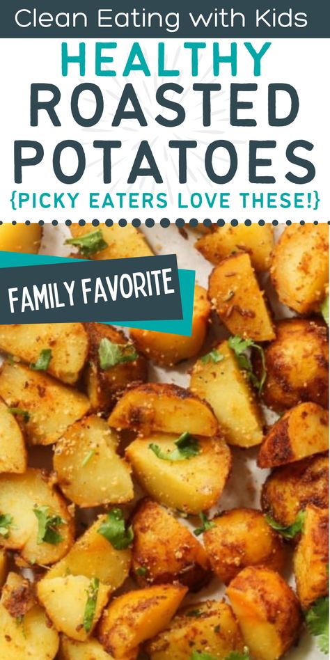 HEALTHY-ROASTED-POTATOES Whole 30 Roasted Potatoes, Healthy Crispy Potatoes, Healthy Small Potato Recipes, Low Sodium Roasted Potatoes, Healthy Roasted Red Potatoes, Clean Potato Recipes, Healthiest Potatoes To Eat, Low Calorie Roasted Potatoes, Ww Roasted Potatoes