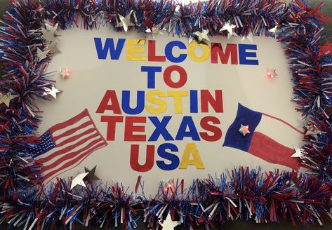 Welcome sign for international exchange student. Welcome To America Sign Airport, Airport Welcome Signs Exchange Student, Welcome To Usa Sign Airport, Foreign Exchange Student Welcome Sign, Exchange Student Welcome Sign, Student Bedroom Ideas, Student Room Ideas, Airport Welcome Signs, Hosting An Exchange Student