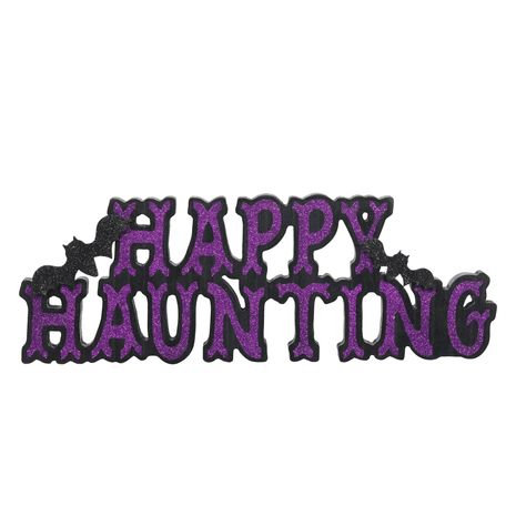 15" Happy Haunting Tabletop Décor by Ashland® | Michaels Hocus Pocus Halloween Decor, Happy Haunting, Bright Decor, Tabletop Signs, Entryway Table, Halloween Festival, Hocus Pocus, Table Top Decor, Decorating Your Home