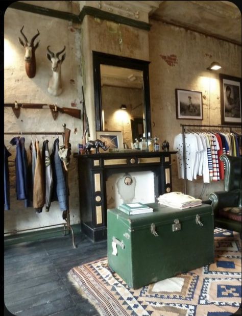 Boutique Sitting Area Ideas, Industrial Fireplaces, Antique Booth, Side Saddle, Store Layout, Boutique Interior Design, Studio Inspiration, Store Interiors, Shop House Plans