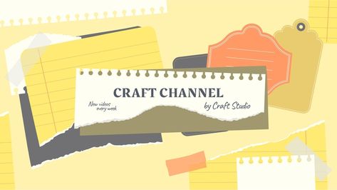 Abstract Yellow Craft Studio Youtube Channel Art Youtube Channel Banner, Channel Banner, Yellow Crafts, Retro Crafts, Youtube Channel Art, Youtube Banner, Channel Art, Art Template, Craft Studio