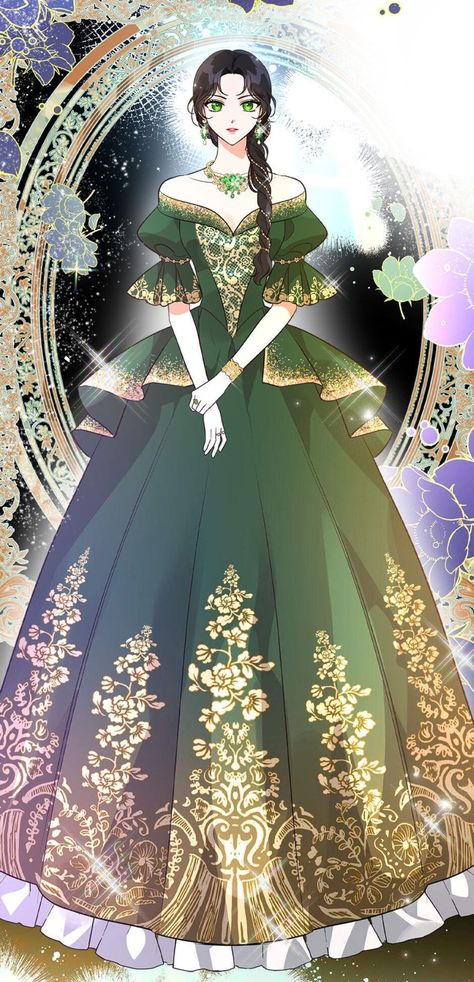 Anime Princess Dress, Kill The Villainess, Manhwa Dress, Vestidos Anime, Dragon Fire, Dress Design Drawing, Royal Art, Royal Dresses, Queen Dress