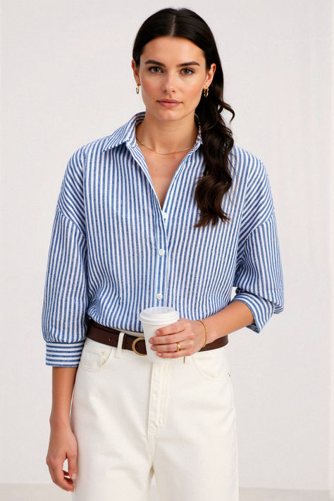 Get the perfect old money look with this cotton striped button-front shirt, a timeless piece for fall layering. Shop BLENIN now. #BLENINshop #OldMoneyFashion #FallEssentials #StripedShirt Fall Old Money, Shirt Old Money, Old Money Fall, Old Money Look, Fall Layering, Broken Zipper, Money Aesthetic, Button Front Shirt, Polo Collar