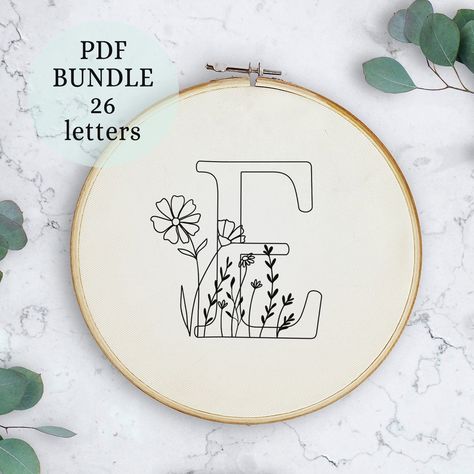 Complete Alphabet letters, Embroidery Bundle, Alphabet Collection, PDF Embroidery Pattern, Beginner Pattern, wildflowers design, pdf pattern Free Pdf Embroidery Pattern, Letter Embroidery Patterns Alphabet, Printable Embroidery Patterns Free, Hand Embroidery Letters Alphabet, Embroidery Patterns Alphabet, Embroidery Letters Patterns, Hand Embroidery Patterns Vintage, Hand Embroidery Patterns Free Printable, Floral Letter Embroidery