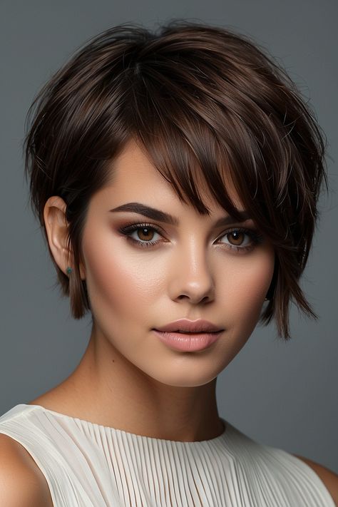 French Pixie, Hot Hairstyles, Shaggy Short Hair, Brunette Balayage, Very Short Haircuts, Pixie Hair, Edgy Short Hair, Hairdos For Short Hair, Bob Hairstyles For Fine Hair