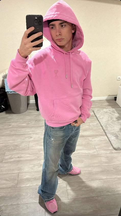 White Forces Outfit, Pink Hoodie Men, Fall Streetwear Outfits, Forces Outfit, White Forces, Thug Style, Fall Streetwear, Outfit Streetwear, Outfit Pink