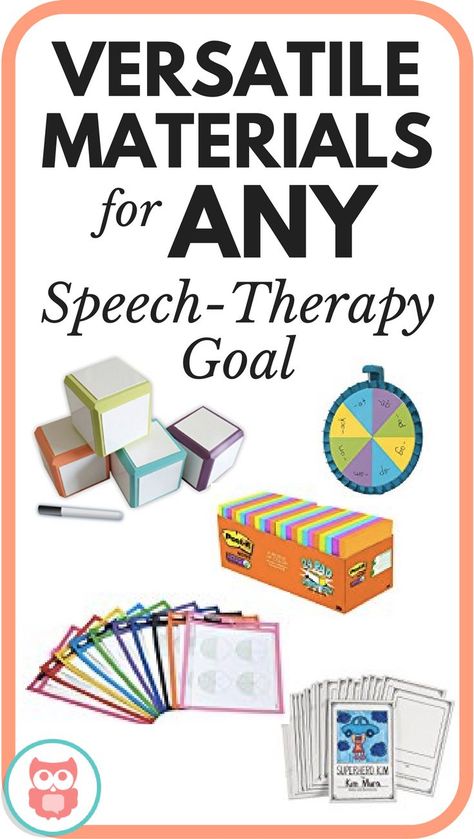 This post is full of versatile speech therapy materials that can work for any goal or with any activity! Several creative ideas for how to use them too! From Speechy Musings. High School Speech Therapy, Slp Materials, Preschool Speech Therapy, School Speech Therapy, Speech Therapy Games, Slp Activities, Articulation Therapy, Slp Ideas, Slp Resources