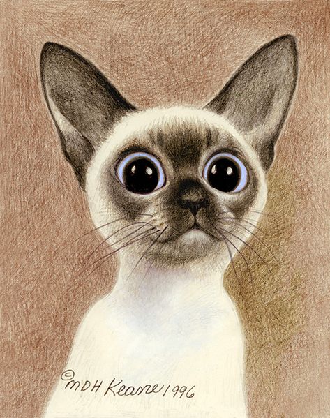 Margaret Keane Big Eyes Cat Margaret Keane, Siamese Cats, Big Eyes