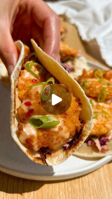 Maddie Ireland on Instagram: "Taco Tuesday just got a whole lot yummier with these air fryer bang bang shrimp tacos featuring a creamyyyy, sweet and spicy sauce using @hellmannsmayonnaise 💥🌮 they’re simple to whip up but feel like a restaurant-worthy meal 👏  #HellmannsPartner

ready to make these tacos? grab some Hellmann’s to bring this bang bang sauce to life and find the full recipe on my site! comment “taco” & i’ll send you the link to my favorite mayonnaise!

#tacotuesday #tacorecipes #bangbangshrimp #airfryerrecipes #bangbangsauce #dinnerinspo #shrimprecipes" Shrimp Tacos Air Fryer, Fried Shrimp Tacos, Shrimp Tacos With Cabbage Slaw, Air Fryer Bang Bang Shrimp, Bang Bang Shrimp Tacos, Shrimp Taco Sauce, Taco Recipes Mexican, Shrimp Bowls, Shrimp Tacos Easy