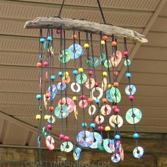 Wind Chime Diy, Washer Crafts, Carillons Diy, Wind Chimes Homemade, Diy Spring Crafts, Wind Chimes Craft, Diy Summer Crafts, Diy Wind Chimes, Spring Crafts For Kids