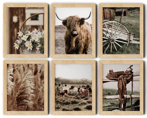 Autumn Prints, Farmhouse Prints, Cow Prints, Farmhouse Wall Art, Farmhouse Wall, Pampas Grass, Highland Cow, Cow, Farmhouse