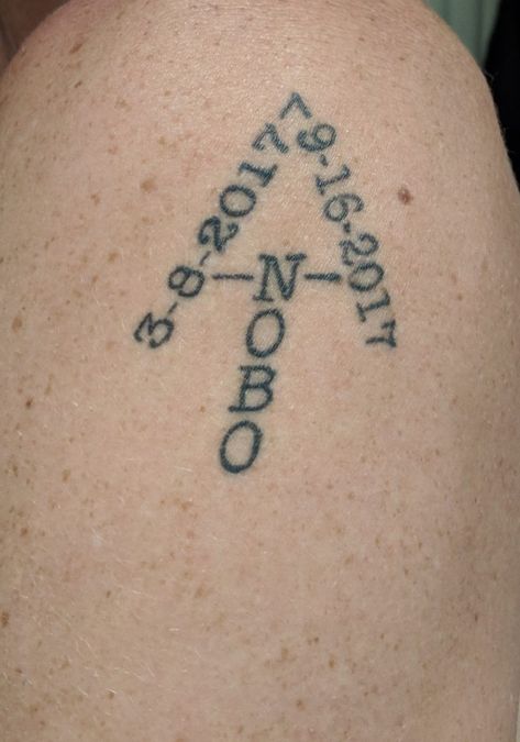 Appalachian Trail Tattoos, Portfolio II - The Trek Appalachian Trail Tattoo Ideas, Pacific Crest Trail Tattoo, Appalachian Trail Tattoo, Trail Tattoo Ideas, Running Tattoo Ideas, Cs Tattoo, Trail Tattoo, Hiking Tattoos, Personal Tattoos