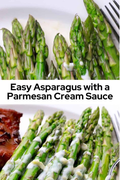 Savor the flavor of spring with our Low Carb Easy Asparagus with Parmesan Cream Sauce recipe! 🌱✨ Delightfully crisp asparagus spears are smothered in a velvety, decadent Parmesan cream sauce that's both indulgent and keto-friendly. This dish is a breeze to whip up and perfect for any occasion, from weeknight dinners to special gatherings. Enjoy a deliciously satisfying side that's low in carbs but high in flavor! Asparagus Dipping Sauce, Asparagus With Sauce, Parmesan Cream Sauce Recipe, Crisp Asparagus, How To Make Asparagus, Sugar Free Cake Recipes, Easy Asparagus, Cream Sauce Recipe, Parmesan Asparagus