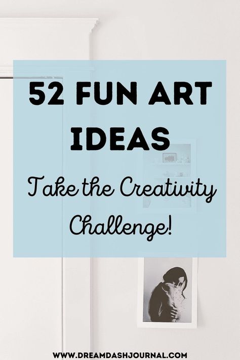 creativity challenge Creative Challenge Projects, Fun Art Ideas, Healthy Hobbies, Challenge List, Manifestation Inspiration, Creativity Challenge, Art Journal Ideas, Creative Arts Therapy, Creativity Ideas