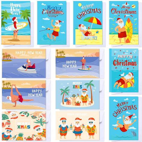 PRICES MAY VARY. Sufficient Holiday Card Set: the package includes 120 beach Christmas cards bulk along with 120 red envelopes, ensuring you have a complete set for all your heartfelt Christmas wishes, you can convey your best wishes to everyone in your circle, from family members, friends, neighbors, to colleagues, teachers, and classmates and more Variety of Unique Designs: with up to 12 different styles available featuring classic festive elements like the beach, coconut trees and Santa Claus Funny Family Christmas Cards Beach, Beach Christmas Cards Family, Beach Family Christmas Card, Snapfish Christmas Cards, Inside Christmas Cards, Beach Christmas Cards, Christmas In Summer, Tropical Christmas Cards, Beach Christmas Card