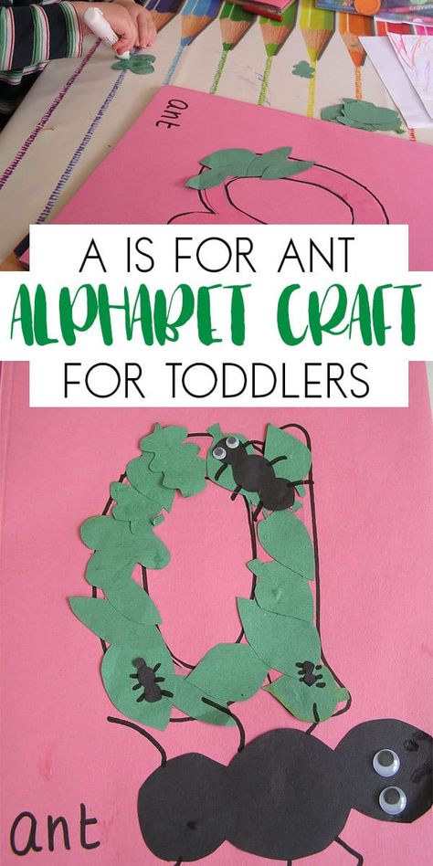 A For Ant Craft, Ants Activities For Toddlers, A Is For Ant Craft, Lowercase A Craft, Ant Crafts For Toddlers, Letter A Crafts For Toddlers, Letter A Activities For Toddlers, A Is For Ant, Ant Craft