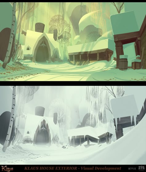 ArtStation - KLAUS - Concepts and Visual Development, Henrik Evensen Klaus 2019, Visual Development Art, Story References, Background Painting, Bg Design, Ghost Story, Landscape Concept, Background Drawing, Concept Art Drawing