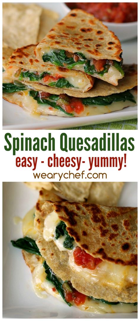 Dig into a cheesy, easy Mexican dinner with this Spicy Spinach Quesadilla Recipe! Easy Mexican Dinner, Mexican Quesadilla, Spinach Quesadilla, Spicy Spinach, Easy Quesadilla, Quesadilla Recipes Easy, Quick Vegetarian Dinner, Quesadilla Recipe, Mexican Dinner