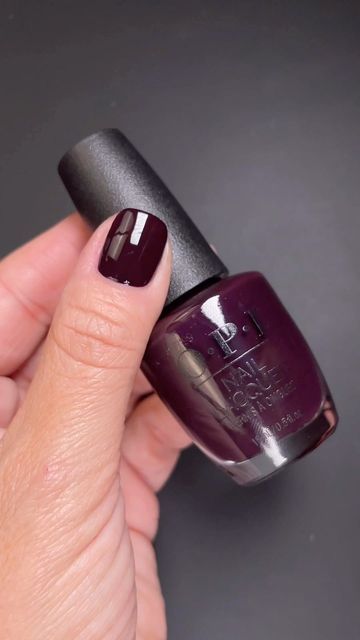 Dark Purple Nails Opi, Dark Purple Nail Polish Colors, Opi Gel Purple Colors, Opi Dark Purple Nail Polish, Opi Deep Purple, Black And Plum Nails, Purple Gray Nail Polish, Dark Red Purple Nails, Purple Wine Nails