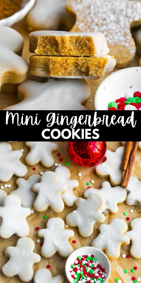 Super Simple Cookies, Christmas Cookies Small Batch, Mini Gingerbread Cookies, Christmas Shaped Cookies, Mini Gingerbread Men, Christmas Mini Cookies, Mini Cookies Packaging, Gingerbread Shortbread Cookies, Gingerbread Bites