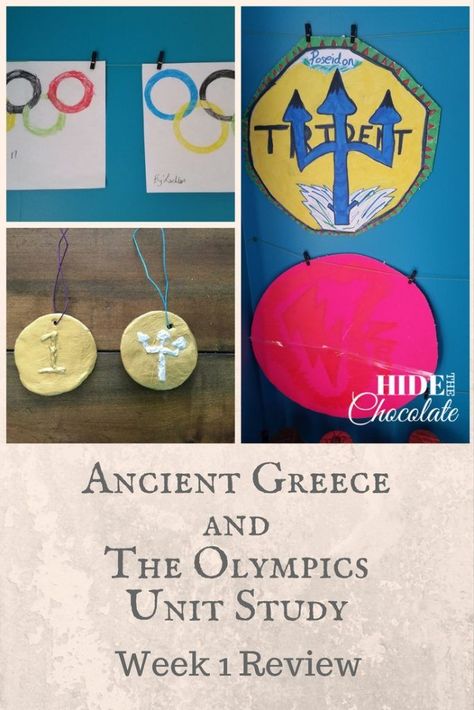 Ancient Greece and Olympic Unit Study Week 1 Pin Ancient Greek Olympics, Ancient Greece Olympics, Greek Olympics, Ancient Greece Art, Kids Olympics, Ancient Olympics, Olympic Crafts, Planning School, Olympics Activities