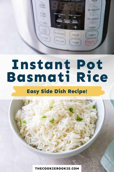 This Instant Pot Basmati Rice recipe takes out all the stress of making rice and yields perfect results every time! Basmati Rice Instant Pot, Instant Pot Basmati Rice, Basmati Rice Recipe, Rice Instant Pot, Basmati Rice Recipes, Making Rice, Pressure Cooker Rice, Rice On The Stove, Cooking Basmati Rice