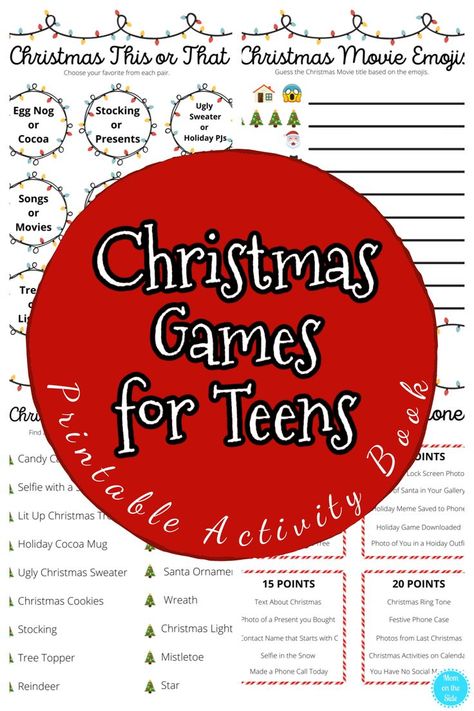 If your teens are planning a Christmas party with friends or just want something festive to do, grab this free Christmas Games for Teens Activity Book filled with 10 pages of fun! Christmas Social Skills Activities, Christmas Party Games For Teenagers, Fun Christmas Games For Teens, Christmas Activities For Teens, Christmas Games For Teens, Christmas Party With Friends, Free Printable Christmas Games, Teen Christmas Party