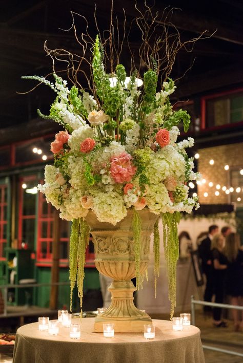 Coral and Peach Meridian Mississippi Wedding Large Arrangements Wedding, Alter Decorations, Peony Centerpiece, Meridian Mississippi, Coral Peony, Peonies Centerpiece, Mississippi Wedding, Wedding Flowers Peonies, Large Floral Arrangements