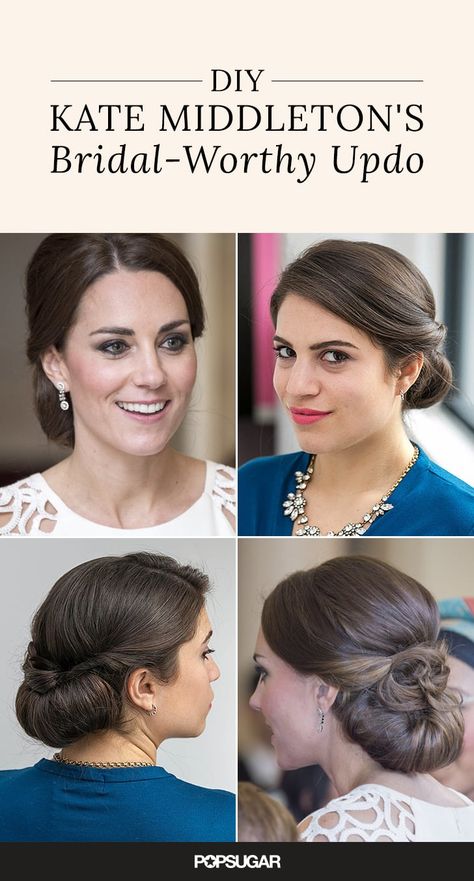 Kate Middleton Updo Hair How-To Side Updo, Kate Middleton Hair, Updo Tutorial, Wedding Day Makeup, Side Hairstyles, Faux Hawk, Natural Hair Updo, Celebrity Hair Stylist, Half Up Half Down Hair