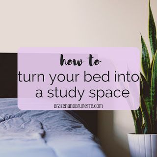 How to Turn Your Bed into a Study Space ~ Brazen and Brunette ⚖ law school advice and law school tips Comfortable Study Space, Study In Bed, Cozy Study Space, Study From Home, College Problems, Law School Life, College Success, Study Flashcards, How To Study