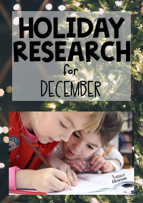 Teach and review research skills in a fun and engaging way in your elementary library or classroom in December. A mini-unit for holiday research is just what you need to stay flexible and sane during this crazy time. Teach your students about Christmas, Christmas trees, Hanukkah, and Kwanzaa with streamlined, no-fuss notetaking and a fun online word cloud project! Plan your low-prep, no stress holiday lesson today! #thetrappedlibrarian #decemberlibrary Homeschool Writing Prompts, December Lessons, Journal Prompts For Kids, Library Media Specialist, Library Media Center, Christmas Lesson, Elementary School Library, Library Organization, Homeschool Writing