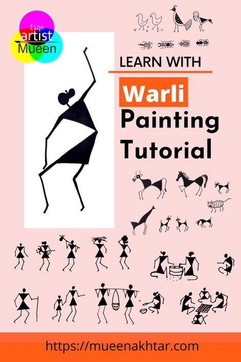 Find out warli painting, warli animals, warli human figures, warli plants, warli huts, warli house, warli border design Warli Animals, Worli Painting Designs, Warli Art Easy, Warli Art Designs, Warli Art Painting, Paintings With Meaning, Warli Paintings, Drawing Hacks, Worli Painting