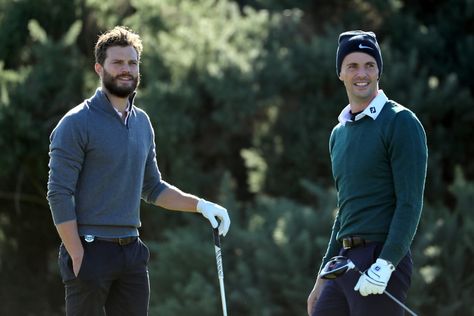 Hot British Actors, St Andrews Golf, Alfred Dunhill, Jaime Dornan, Matthew Goode, Best Golf Courses, A Discovery Of Witches, Irish Actors, Golf Attire