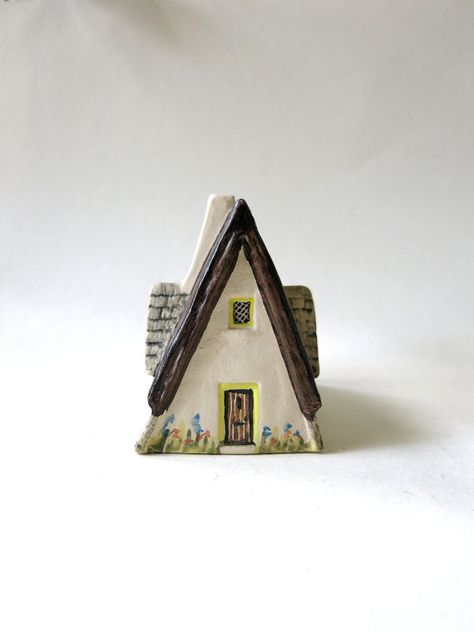 Ceramic Cottage House, Ceramic Tiny Houses, Small Ceramic Houses, Miniature Clay Houses, Tiny Ceramic Houses, Ceramic Dwelling, Mini Ceramic Houses, European Tiny House, Tiny Clay Houses